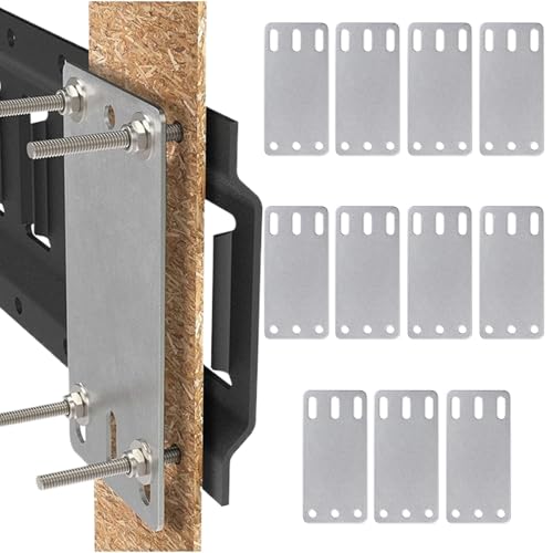 Montageplatte für Schienen und Ladeschienen | 12 Stück Montageplatten für E-Track - robuste Halterung mit Installationsset für Böden Holz Garage Lager Montageplatte für Schienen und Ladeschienen | 12 Stück Montageplatten für E-Track - robuste Halterung mit Installationsset für Böden Holz Garage Lager von Generic