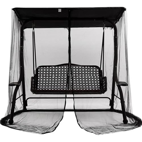 Mosquitoes RET für Terrasse – 205 x 125 x 205 cm, Polyestergarn, schwarzer Veranda-Bildschirm | Magnetverschluss, Schutz für den Außenbereich für schwere Anwendungen für Gartenpavillon Swing von Generic