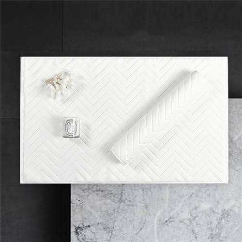 Multifunktionales Bodentuch Club Home Badezimmer Baumwollgarn Jacquard Fußbodentuchmatte Weiche saugfähige Matte, Seeblau, 50 cm x 80 cm von Generic