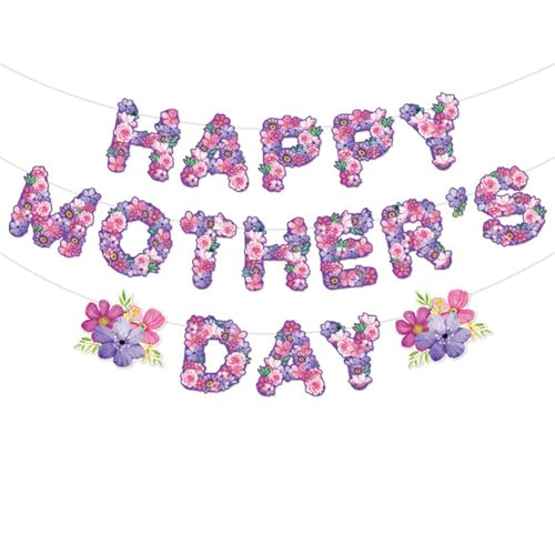 Muttertag Banner Set Happy Mother's Day Floral Flag Banner, Blume Happy Mother's Day Home Party Supplies für Tür Baum Wand Fenster hängende Dekoration Muttertag Banner Set Happy Mother's Day Floral Flag Banner, Blume Happy Mother's Day Home Party Supplies für Tür Baum Wand Fenster hängende Dekoration von Generic
