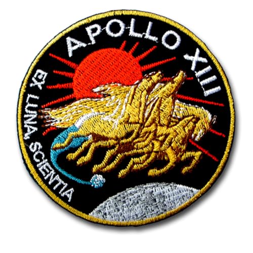 NASA Apollo 13 Mission bestickter Aufnäher zum Aufbügeln oder Aufnähen, Astronauten-Weltraum, Schwarz und Gold, Abzeichen, Weltraumprogramm, Sammlerstück NASA Apollo 13 Mission bestickter Aufnäher zum Aufbügeln oder Aufnähen, Astronauten-Weltraum, Schwarz und Gold, Abzeichen, Weltraumprogramm, Sammlerstück von Generic