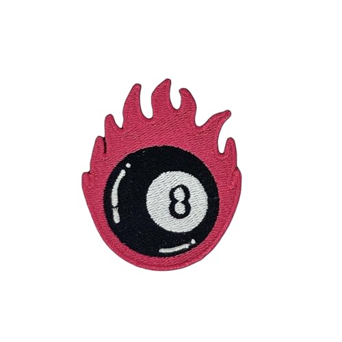 NH 8 Ball Fire Bügelbilder – Stickerei Applikation Patches für Dekoration NH 8 Ball Fire Bügelbilder – Stickerei Applikation Patches für Dekoration von Generic
