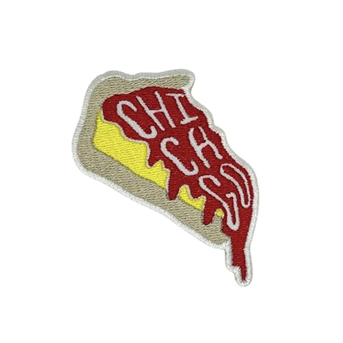 NH Chicago Pizza Aufnäher zum Aufbügeln – Stickerei Applikation Patches für Dekoration von Generic