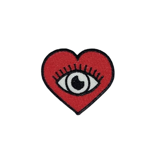 NH Eye Heart Iron On Patches - Embroidery Applique Patches for Decoration von Generic