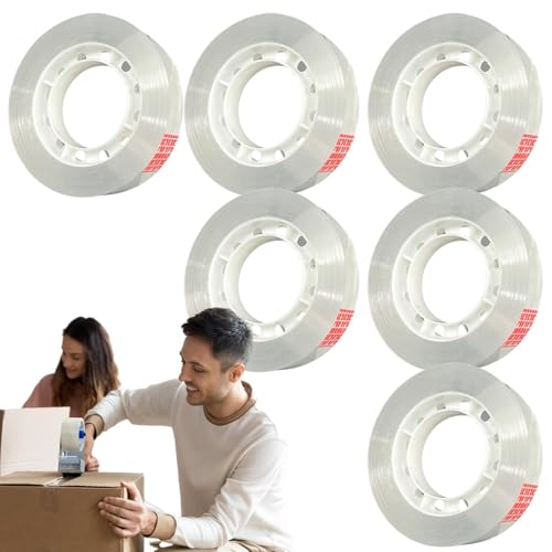 Nachfüllrollen für Schreibwaren, transparentes Klebeband, starke Haftung, 6 Rollen – lösen Sie das transparente Klebeband für Bürobedarf sanft von Generic