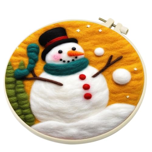 Nadelspitze Set für Erwachsene Anfänger - Filznadel-Set, Cartoon Wolle Stickset | Weihnachten Filz Set Handgemacht für Anfänger Anfänger von Generic