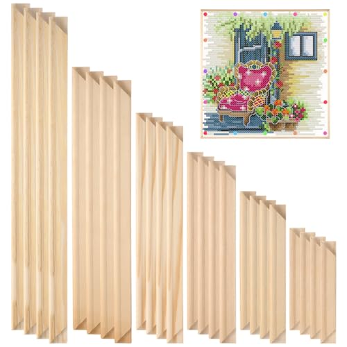 Nadelspitzen-Keilrahmen-Set für Handarbeiten, Holz-Leinwand, einfach zu montieren, 6 Größen von Generic