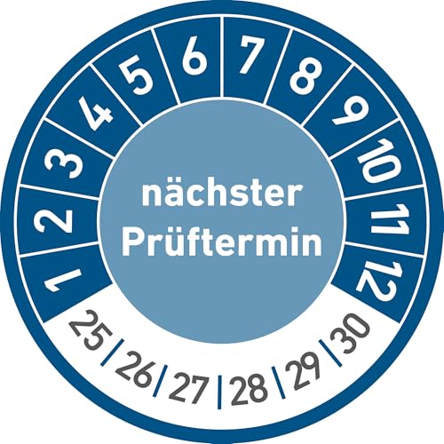 Nächster Prüftermin, 30 mm Ø Prüfetiketten, Prüfplaketten, Prüfplakette, Wartung (blau, 1000er Pack) von Generic