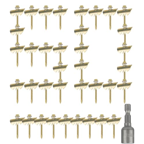 Nägel für Zäune – 50 rostbeständige Clips für Maschendrahtzäune | Wiederverwendbare Clips für Maschendraht und gewebte Zäune, robuste Klammern für Baumpfosten mit Befestigung für Gri von Generic