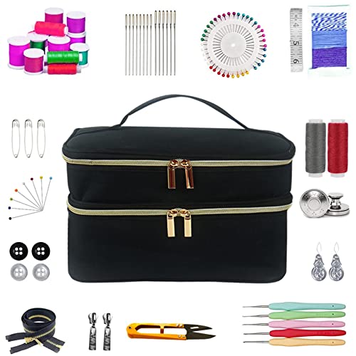 Näh-Aufbewahrungskoffer – Nähmaschinen-Tragetasche, Universal-Tragetasche | Doppelschichtiger Nähkasten für Vorräte, wasserdichter Nähtaschen-Organizer, Näh-Aufbewahrungsbox, Zwei-Wege-Reißverschluss Näh-Aufbewahrungskoffer – Nähmaschinen-Tragetasche, Universal-Tragetasche | Doppelschichtiger Nähkasten für Vorräte, wasserdichter Nähtaschen-Organizer, Näh-Aufbewahrungsbox, Zwei-Wege-Reißverschluss von Generic
