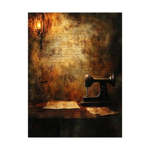 Nähmaschine Malen Nach Zahlen Erwachsene Landschaft Malen Nach Zahlen 135x100cm DIY Basteln Erwachsene Klarheit Farbe Leinwan Bilder mit Acrylfarben Set 3 Typen Pinsel für Deko Wohnzimmer 2YH-14957 von Generic
