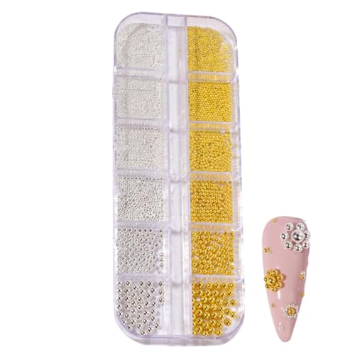 Nagel Nieten - Gold Silber Kaviar Perlen, 3D Nagel Dekoration | Verschiedene kleine Nagellack Zubehör, Schmuckherstellung, Handwerk Dekoration Nagel Nieten - Gold Silber Kaviar Perlen, 3D Nagel Dekoration | Verschiedene kleine Nagellack Zubehör, Schmuckherstellung, Handwerk Dekoration von Generic