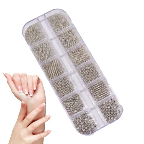 Nagelperlen, Nagelperlen, Nägel, Edelsteine und Chaarm, 3D-Maniküre, verschiedene Größen, Silber, Gold, Perlen, für Kunst, Kaviar-Perlen für Schmuckherstellung, Basteln, Dekoration Nagelperlen, Nagelperlen, Nägel, Edelsteine und Chaarm, 3D-Maniküre, verschiedene Größen, Silber, Gold, Perlen, für Kunst, Kaviar-Perlen für Schmuckherstellung, Basteln, Dekoration von Generic