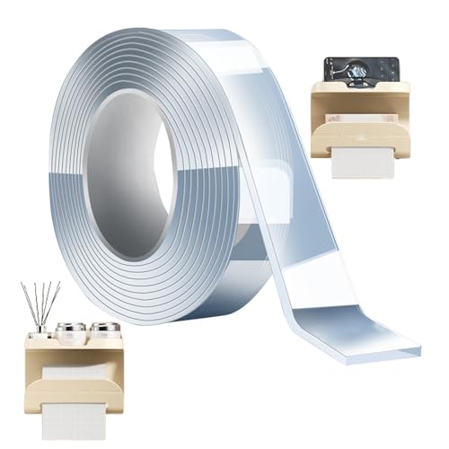 Nano Tape 4 Stück Doppelseitiges Klebeband mit hoher Viskosität Klebeband - Klebeband transparent super stark für Wandverkleidungen, Poster, Keramikfliesen, Holzwände, imp von Generic