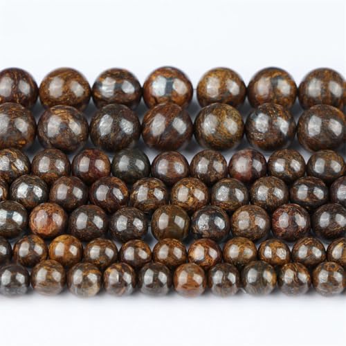 Natürliche Bronzit-Stein, lose Perlen für Schmuckherstellung, Armband, Halskette, Steinperlen, DIY, ES C, 6 mm (60–65 Stück) von Generic