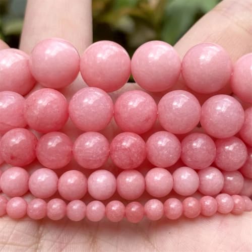 Natürliche Chalcedon-Jade, Rhodonit-Steinperlen, rund, lose Perlen für Armbänder, Halsketten, Rhodonit, 4 mm, ca. 91 Stück Natürliche Chalcedon-Jade, Rhodonit-Steinperlen, rund, lose Perlen für Armbänder, Halsketten, Rhodonit, 4 mm, ca. 91 Stück von Generic