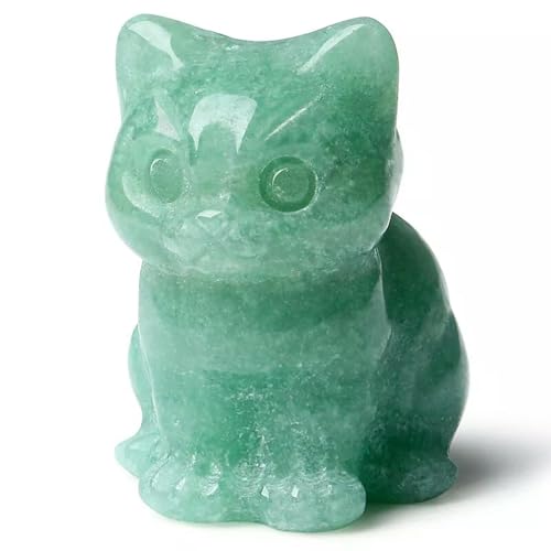 Natürliche Grüne Aventurin Jade Quarz Kristall Schädel Geschnitzt Glück Katze Natürliche Grüne Aventurin Jade Quarz Kristall Schädel Geschnitzt Glück Katze von Generic