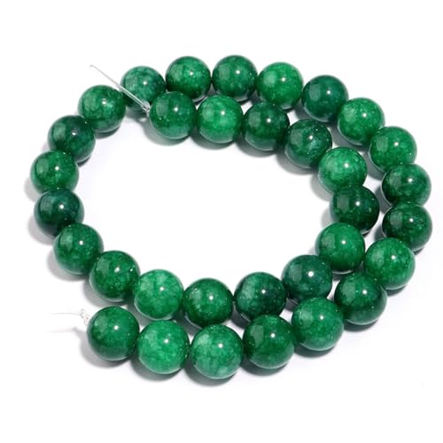 Natürliche Jadestein-Perlen, runde Edelsteine, lose Perle für Schmuckherstellung, DIY, Armband, Halskette, 12 mm (28 cs) von Generic