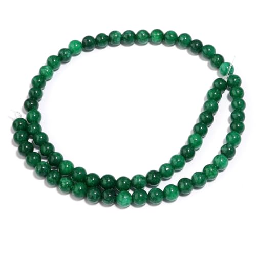Natürliche Jadestein-Perlen, runde Edelsteine, lose Perlen für Schmuckherstellung, DIY, Armband, Halskette, 6 mm, 58 Stück von Generic