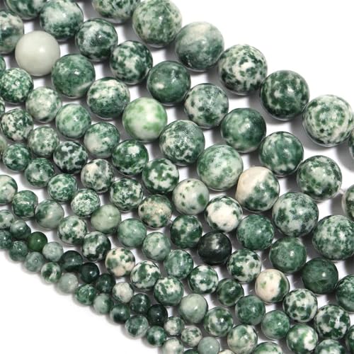 Natürliche Punktsteinperlen, rund, matt, lose Perlen für Schmuckherstellung, DIY, Halsketten, Armbänder, ES C, 4 mm, 90 Stück von Generic