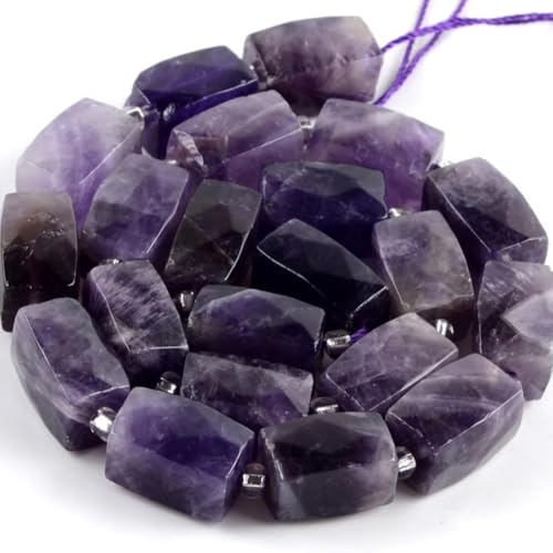 Natürliche Steine, facettierte Amethyste, quaderförmige lose Perlen für Schmuckherstellung, Amethyste, 11 x 15 mm, 20–21 Stück Natürliche Steine, facettierte Amethyste, quaderförmige lose Perlen für Schmuckherstellung, Amethyste, 11 x 15 mm, 20–21 Stück von Generic