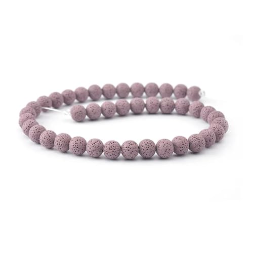 Natürlicher Vulkan-Lavastein, rund, lose Perlen, Los, für Schmuckherstellung, DIY-Armbänder, Violett, 12 mm, 30 Perlen von Generic