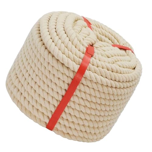 Natürliches beiges Baumwollseil, 1–25 mm dick, nautisches 3-strängiges geflochtenes, gedrehtes Seil for Schaukeln Aufhängen Basteln Tauziehen Segeln Sport Dock(1mm,10m) von Generic