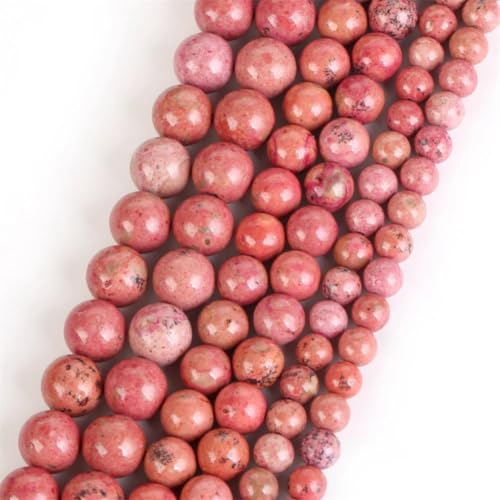 Natursteinperlen, 6–10 mm, rund, lose Perlen für Armbänder, Halsketten, Fuchsia, 8 mm, ca. 44 Stück Natursteinperlen, 6–10 mm, rund, lose Perlen für Armbänder, Halsketten, Fuchsia, 8 mm, ca. 44 Stück von Generic