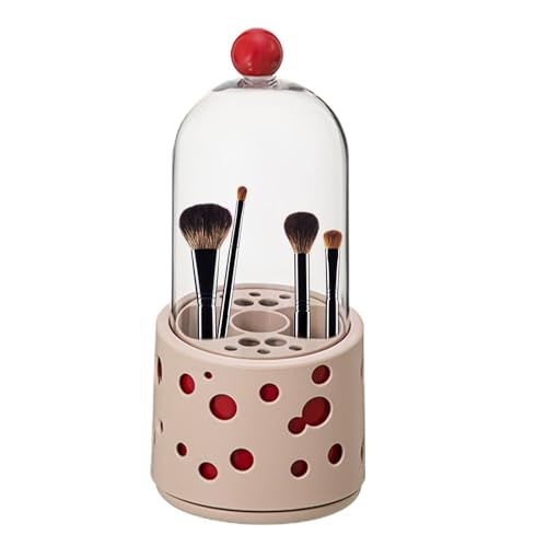 Netter Schreibtisch-Stifthalter mit transparentem Deckel - verdeckter Make-up-Pinselhalter, Becherhalter für Make-up-Pinsel - Schminktisch-Organizer, Aufbewahrungsbox von Generic