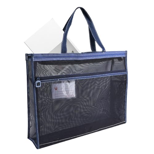 Netztasche für Kunst, Netztaschen mit Reißverschluss, transparent, 43,2 x 33,2 x 11,1 cm, mit Griff und Reißverschluss, A3-Projekttasche für Schule von Generic