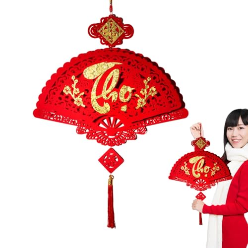 Neue Mondjahres-Dekorationen, Neujahrsdekoration mit vietnamesischem Charakter | Fächerförmige Frühlingsfestival Dekoration Glückliche Ornament | Glückliche Charakterdekoration Kreative dekorative Neue Mondjahres-Dekorationen, Neujahrsdekoration mit vietnamesischem Charakter | Fächerförmige Frühlingsfestival Dekoration Glückliche Ornament | Glückliche Charakterdekoration Kreative dekorative von Generic