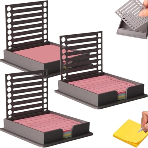 Neuer Haftnotizhalter mit Schablone, Haftnotizschablone, wiederverwendbarer Notizblock, Notizvorlage für Büro, Zuhause, Schule (Black) von Generic