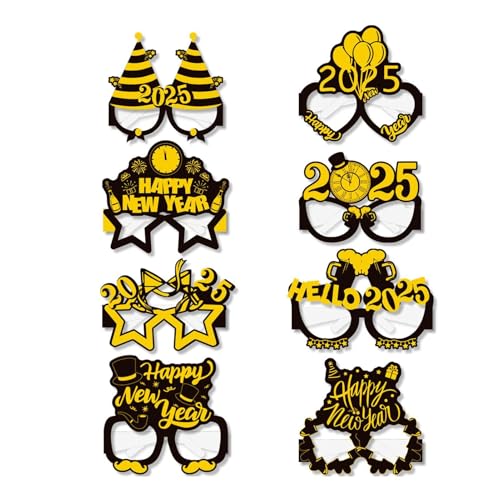 Neujahrs-Fotobrille, Brille für Feierlichkeiten, einfach zu transportierende Neujahrsbrille, lustiges Kostümzubehör, Partyzubehör von Generic