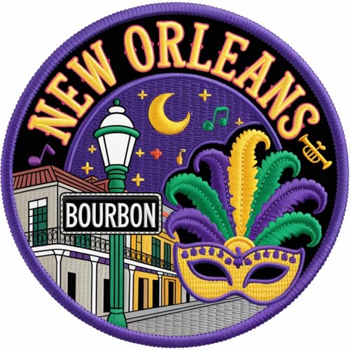 New Orleans Louisiana Patch bestickt zum Aufbügeln oder Aufnähen (8,9 cm) Reise USA Urlaub Souvenir Tourist Emblem Rucksack Geschenk Patches von Generic