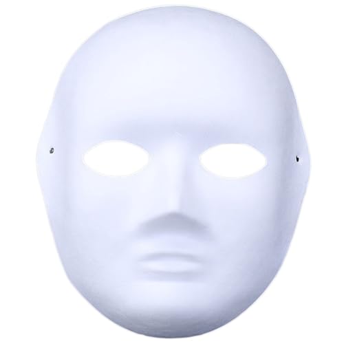 Newwyt Bemalbare Papiermaske leere Maske Papier Cosplay-Maske Vollgesichts-Maskerade-Maske weiße DIY-Maske für Kunsthandwerk Partys Geschenkpapier von Generic