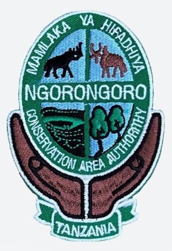 Generic Ngorongoro Schutzgebiet Tansania Patch (10,2 cm) zum Aufbügeln oder Aufnähen, bestickt, Reise-Souvenir-Abzeichen, DIY, Geschenk, groß von Generic
