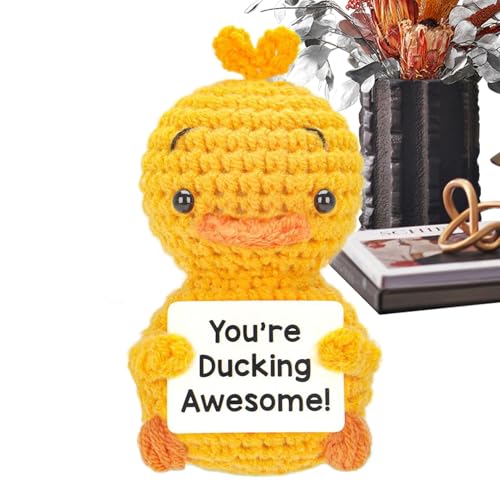 Niedliche Häkelente Puppe mit Positivkarte, emotionale Häkel-Ente - niedliche und lustige Strickpuppe aus positiver Wolle mit positiver Karte - Häkelpuppe Niedliche Häkelente Puppe mit Positivkarte, emotionale Häkel-Ente - niedliche und lustige Strickpuppe aus positiver Wolle mit positiver Karte - Häkelpuppe von Generic