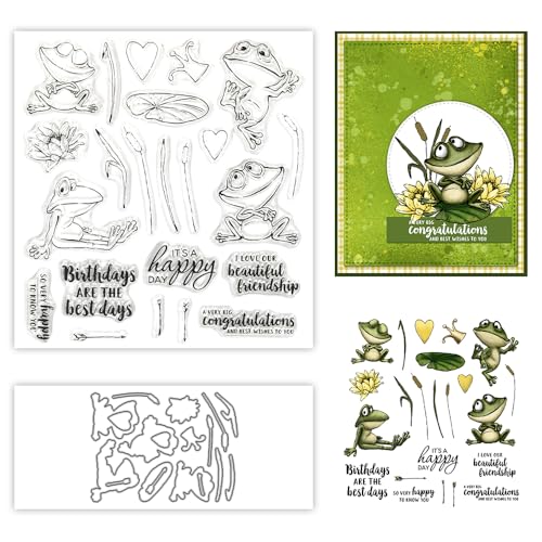 Niedliche Liebe Lustige Cartoon Frosch Prinz Transparente Stempel und Stanzformen Set für Kartenherstellung DIY Silikon Stempel Metall Stanzformen für Papieralben Handwerk Dekor Schreibwaren Stempeln Niedliche Liebe Lustige Cartoon Frosch Prinz Transparente Stempel und Stanzformen Set für Kartenherstellung DIY Silikon Stempel Metall Stanzformen für Papieralben Handwerk Dekor Schreibwaren Stempeln von Generic