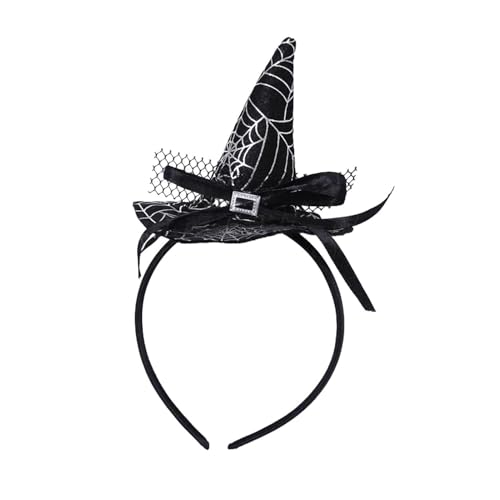 Niedlichen spitzen Hut - Halloween Hexenhut, Hexenkopfbedeckungsanzug | Niedlichen Haarbogen Stirnband Requisiten Cosplay Party Requisiten Halloween Dekoration von Generic