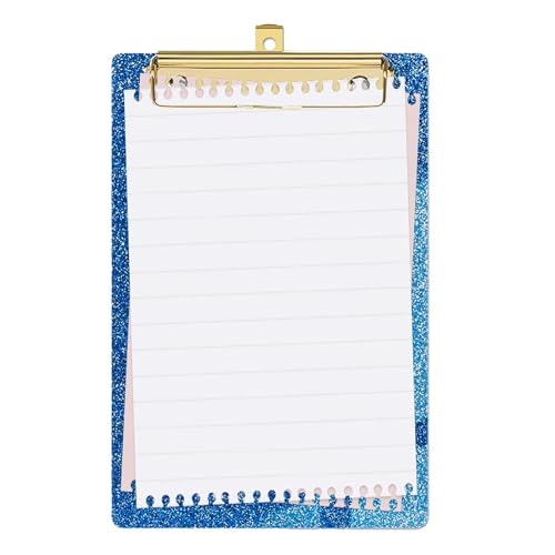 Niedliches Klemmbrett, Glitzer-Klemmbrett, leichtes Acryl-Klemmbrett, niedlich, dekorativ, A6, mit goldfarbenem Clip für Schreibtischzubehör und Zubehör Niedliches Klemmbrett, Glitzer-Klemmbrett, leichtes Acryl-Klemmbrett, niedlich, dekorativ, A6, mit goldfarbenem Clip für Schreibtischzubehör und Zubehör von Generic
