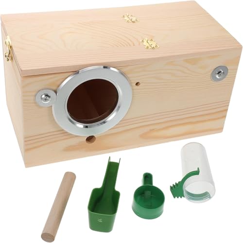 Nistkasten, Stabiler Vogelnistkasten aus Holz, Vogelhaus für Sittiche, Nymphensittiche, Nistkäfig für Sittiche, Brutkäfig, Nester, Kastenhaus für Käfig, einfache Installation, sichere Vogelkästen von Generic
