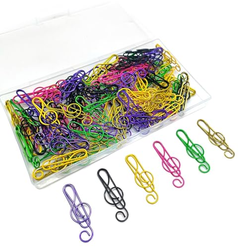 Notenclips aus Papier, Noten, Musiknoten, Clips in Form eines Lesezeichens, niedliche PaperClips in 6 Farben, 100 Stück, für Schreibtisch, Lesezeichen, Büro, 100 Notizzettel, Büroklammern Notenclips aus Papier, Noten, Musiknoten, Clips in Form eines Lesezeichens, niedliche PaperClips in 6 Farben, 100 Stück, für Schreibtisch, Lesezeichen, Büro, 100 Notizzettel, Büroklammern von Generic