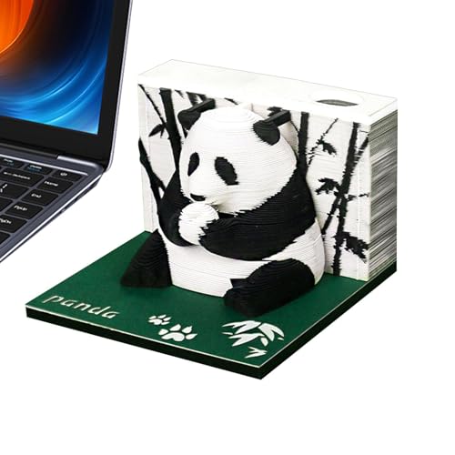 Notizblock, Haftnotizen, Notizblock aus Karton Panda Sticky Notes | geschnitztes Papier dekorative Kunst künstlerische Notizen Planer Notizblock Schreibtischdekoration für Bücherregal Vitrine Desktop von Generic