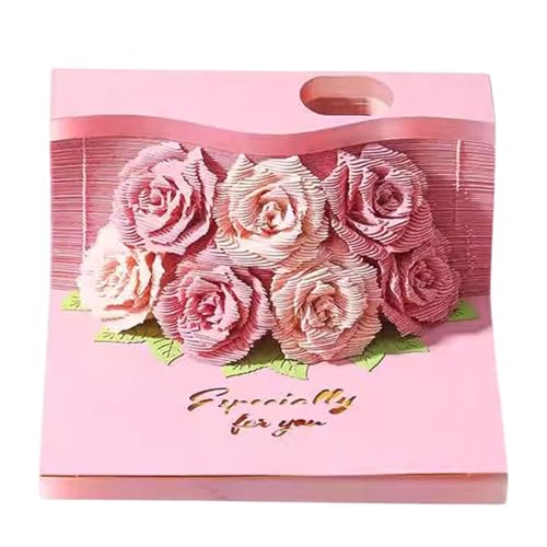 Notizblock Kalender 2025 - Bürozubehör Schulbürokalender 2025 Notizblock Blume - 9 x 9 x 4,5 cm, Schreibwaren für Lehrer, Papierskulptur, Skulptur für zu Hause von Generic