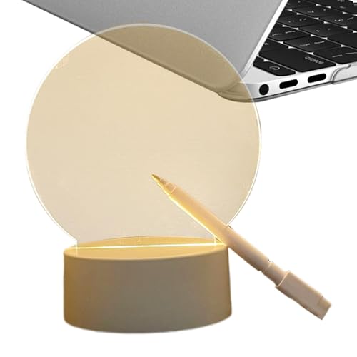 Notizblock für Tischnotizen, magnetisch, trocken abwischbar, leicht zu reinigende Schreibfläche | Beleuchtete Acryl-Pinnwand, kleine Tischtafel für Erinnerungen, Organizer von Generic