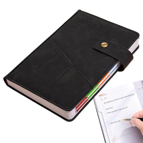 Notizbuch aus PU-Leder | Monatsplanungsbuch 2025 | Notizblock 365 Tage Planer, Buch zur Planung von Veranstaltungen für Arbeit, Studium, Kalender, Business von Generic
