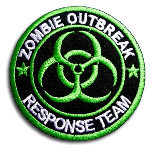 Nuclear Radiation Zombie Outbreak Response Team bestickter Aufnäher zum Aufbügeln, schwarz, grün, weiß, rund, 8,9 cm Durchmesser Nuclear Radiation Zombie Outbreak Response Team bestickter Aufnäher zum Aufbügeln, schwarz, grün, weiß, rund, 8,9 cm Durchmesser von Generic