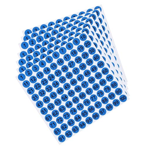 Nummerierte Aufkleber – 7 x nummerierte Inventaretiketten – selbstklebende Abziehbilder, reißfest, 2,54 cm, rund, Nummern 1 bis 100, für Aufbewahrungsschränke Nummerierte Aufkleber – 7 x nummerierte Inventaretiketten – selbstklebende Abziehbilder, reißfest, 2,54 cm, rund, Nummern 1 bis 100, für Aufbewahrungsschränke von Generic