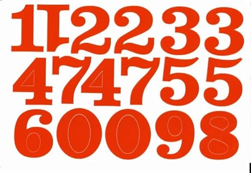 Nummern Zahlen orange Höhe 50mm Aufkleber Sticker Büro Hobby Briefkasten Hausnummer Ordner ordnen organisieren Einladung von Generic