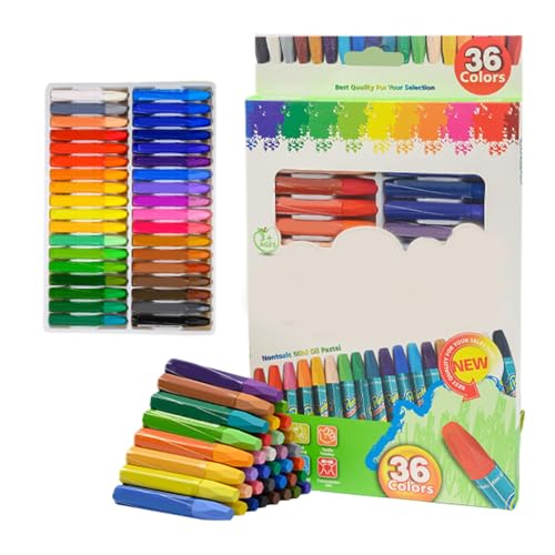 Ölpastellkreiden für Künstler – Weiche Ölpastellkreiden, sechseckige weiche Pastellkreide für Künstler | Vibrierendes Öl-Kunst-Set mit 36 verschiedenen Farben von sechseckigen Stiften zum Zeichnen von Generic